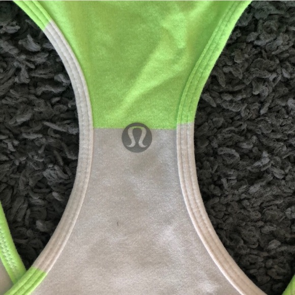 Neon green and white lulu lemon tank top - Picture 3 of 3